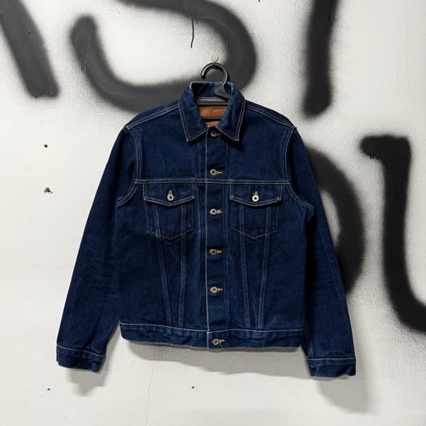 Naked & Famous 셀비지 데님 트러커 자켓 인디고 블루