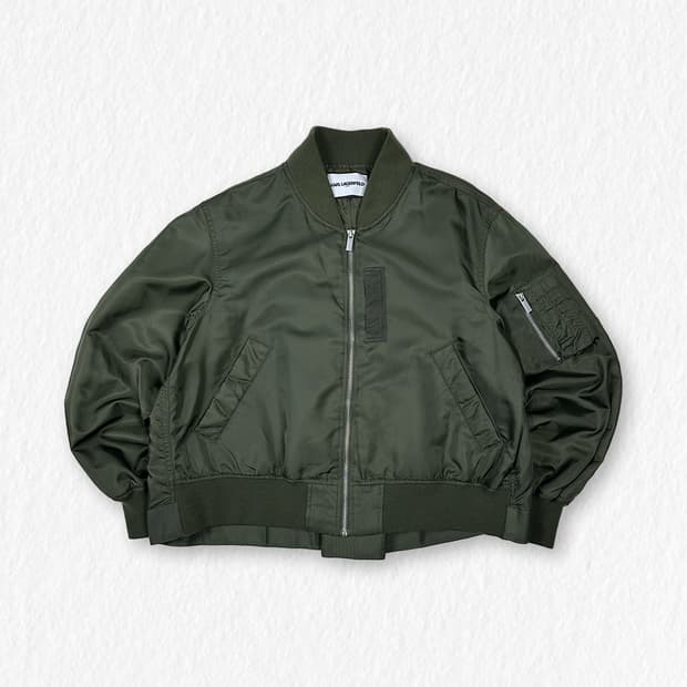 칼라거펠트 백플리츠 ma-1 항공점퍼 카키