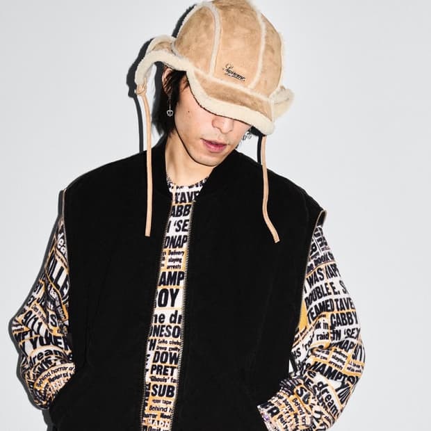 슈프림 셔링 라인드 이어플랩 캡 탄 - 25FW