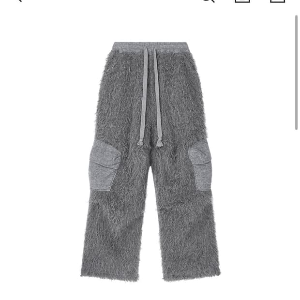 구해요) somsoc 솜속 베일 퍼지 카고 팬츠 멜란지 그레이 