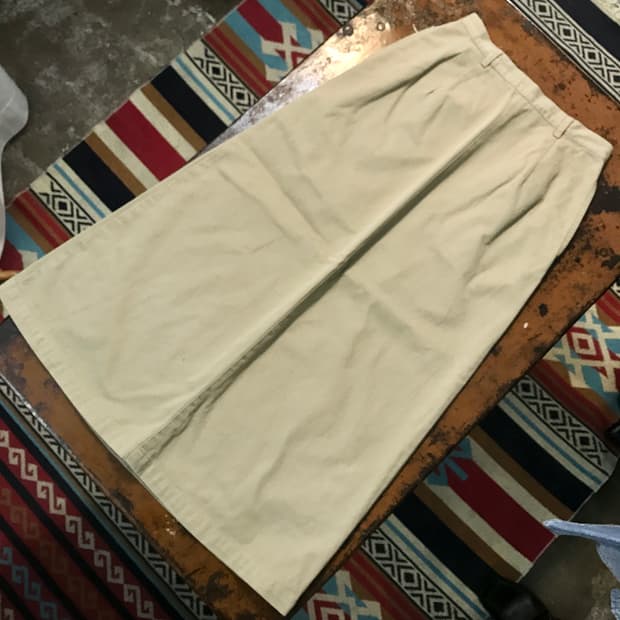 제이프레스 베이지 코튼 롱 스커트 허리 25 사이즈
