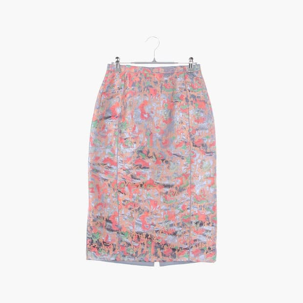 빈티지 쉬머 미디 스커트