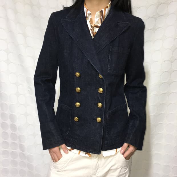 Ralph Lauren 더블 브레스티드 데님 재킷