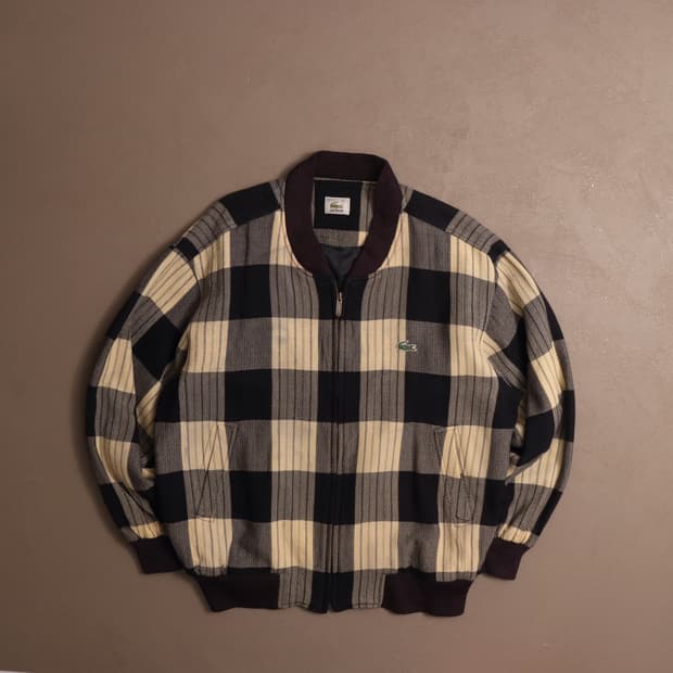 90's 라코스테 체크 울 블루종 자켓 A1509
