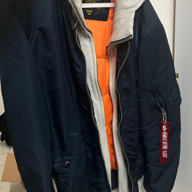 알파인더스트리 ma-1 후드자켓 네이비