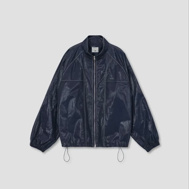 새상품/오아이오아이 유광 코팅 바람막이_네이비