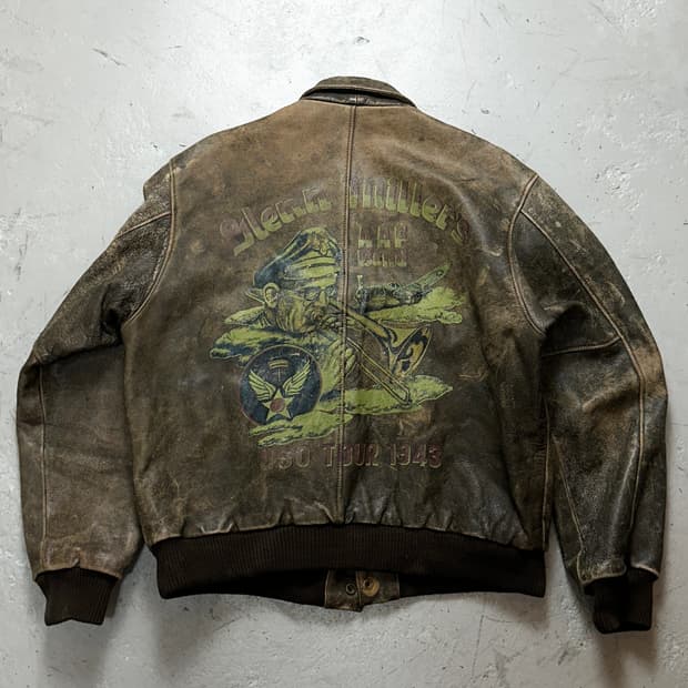 90's OG 아비렉스 레더 A-2 자켓 빈티지 레더 봄버 자켓