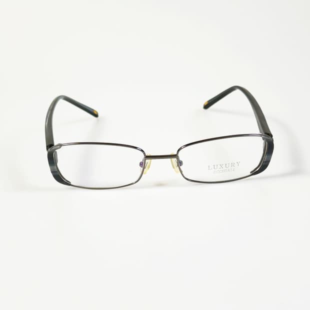LUXURY OCCHIALI 건메탈 슬림 스퀘어 빈티지 안경