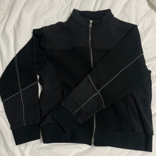 ETCE 니트집업 블랙, 그레이