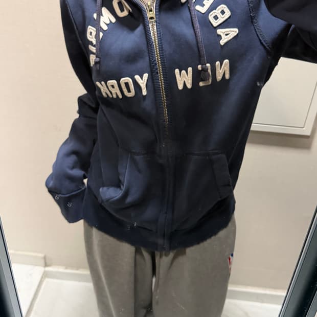 아베크롬비 네이비 후드집업 m