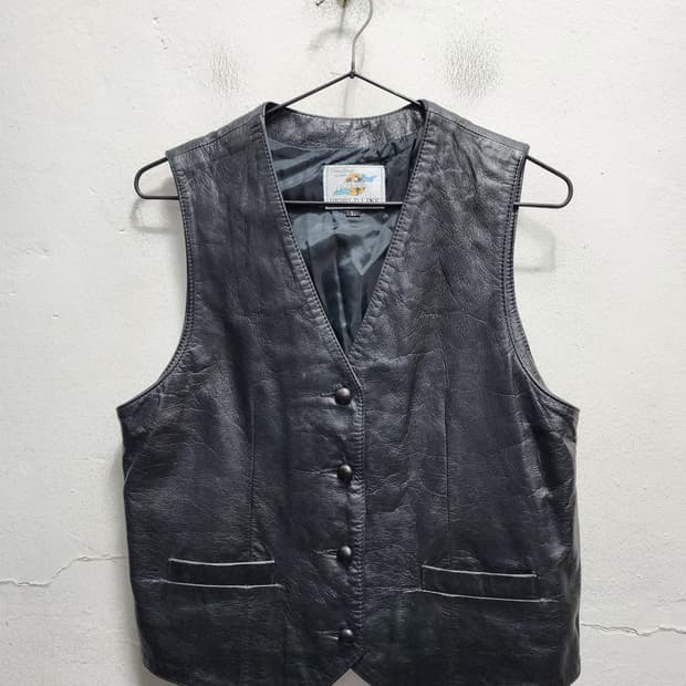 월드라인 리얼레더 소가죽 베스트 