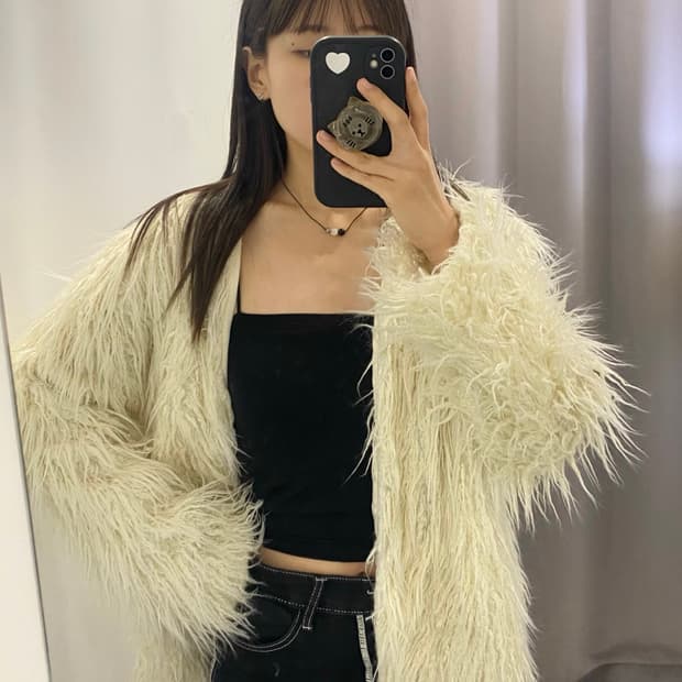 핀터무드 아이보리 퍼 자켓 