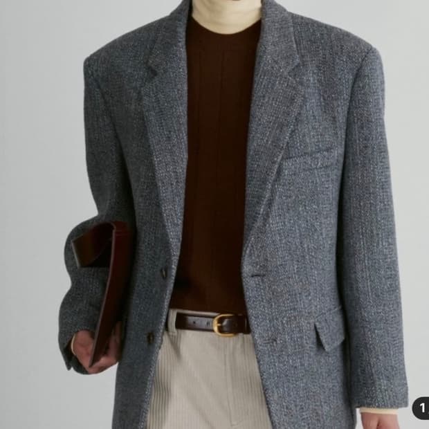 렉토 서스테이너블 울 블렌드 오버사이즈 자켓 그레이