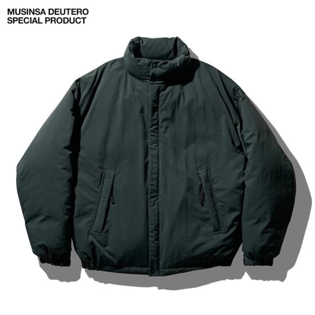 듀테로 올리브 그린 구스 다운 (100) 숏패딩