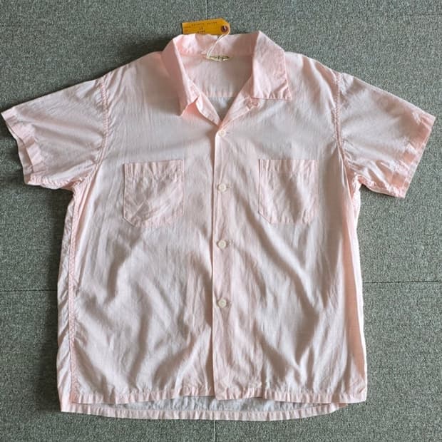 타임원클로딩 부처프로덕츠 오픈카라 스포츠셔츠15 엣라코 핑크셔츠 엣라스트