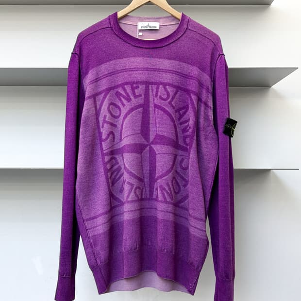 스톤아일랜드 리버시블 컴파스 로고 스웨터