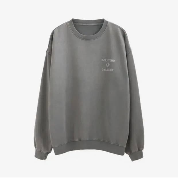 폴리테루 1011 루즈드 스웻셔츠 / 워시드 그린 2