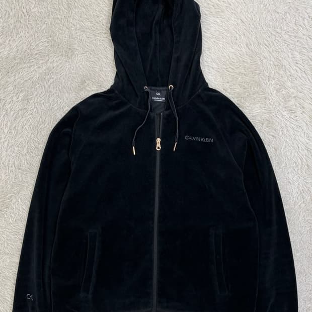 캘빈클라인 벨루어 후드 집업/#2745