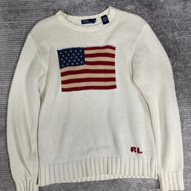 90s Polo RL 성조기 니트
