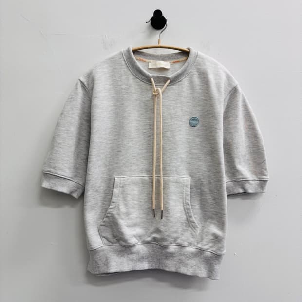 스무스무드(smoothmood) 셔링 로프 반팔 맨투맨 그레이