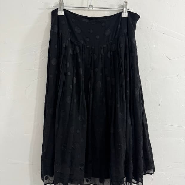 takeo nishida dot pleats midi skirt