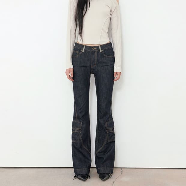 SELVEDGE CARGO BOOTCUT, BLUE (S사이즈)