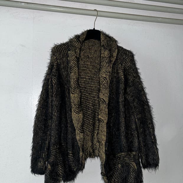 Vintage Wave Fur Cardigan