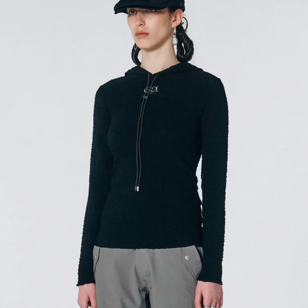 Sculptor E-string Crinkle Hoodie Black