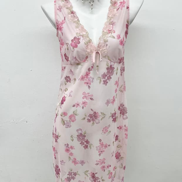 플로럴 메쉬 슬립