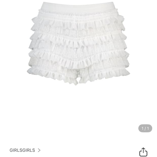 걸스걸스 퐁 프릴 반바지 쇼츠 화이트