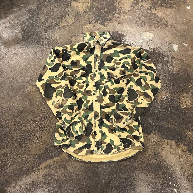 빈티지 90s 덕 카모 셔츠 