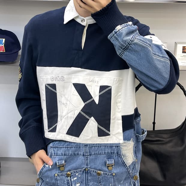 그렉 로렌 x 키스 18fw 50/50 럭비셔츠