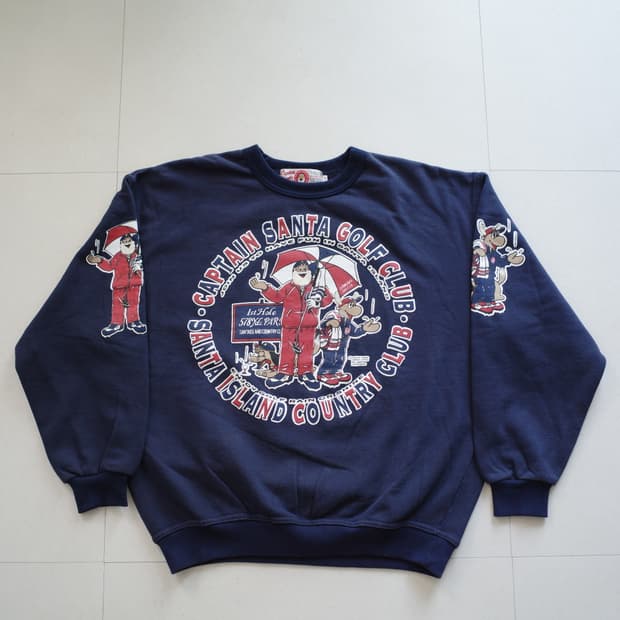80s 캡틴산타 골프클럽 맨투맨 일본 생산제품