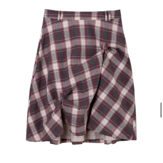 헤레틱 heretic 레드 체크 스커트