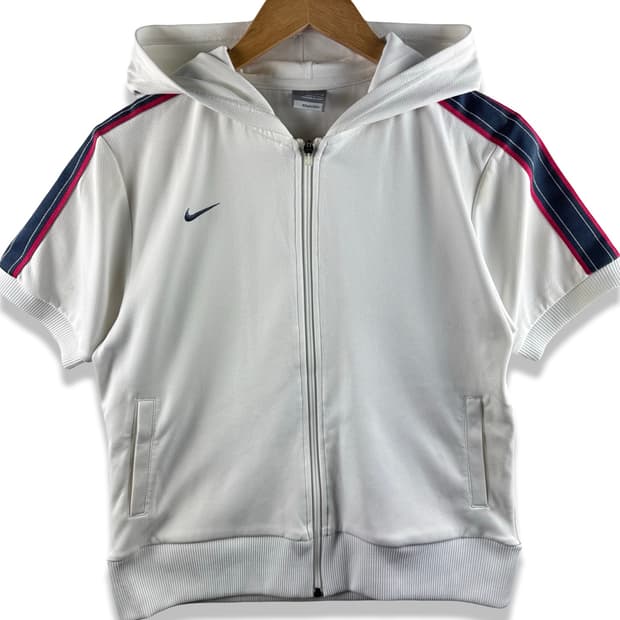 나이키 화이트 네이비레드 반팔 후드져지2425