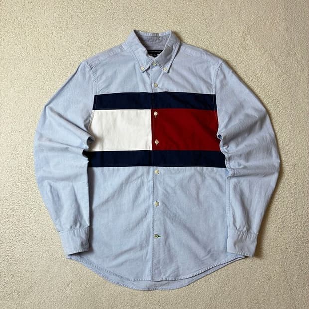 타미힐피거 아이코닉 플래그 로고 옥스퍼드 셔츠 PN7850