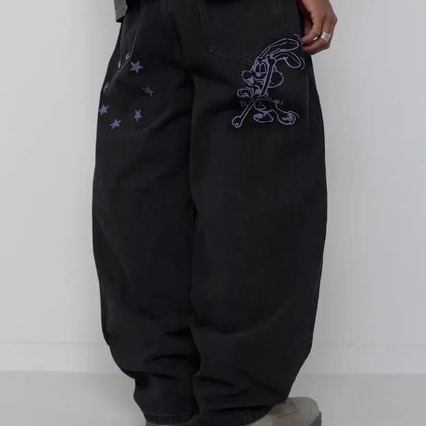 리트리버클럽 래빗 데님팬츠 블랙 M사이즈(LIL RABBIT DENIM)