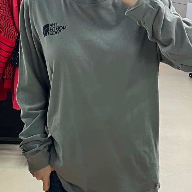 노스페이스 카키 롱슬리브