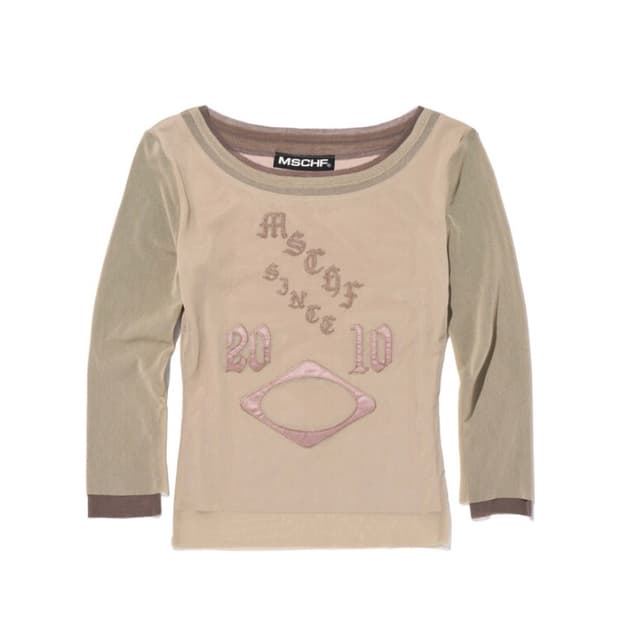 미스치프 BOAT NECK MESH TOP (BEIGE)