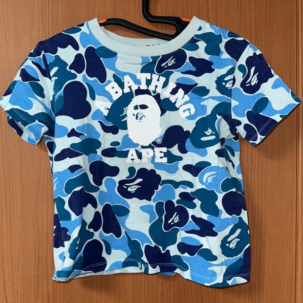 베이프 ABC우먼 블루카모 반팔 티셔츠