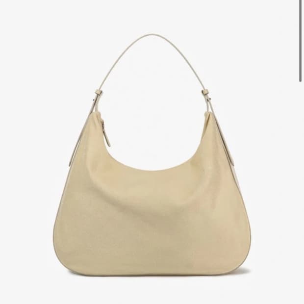 유에르 크림 스웨이드 호보백