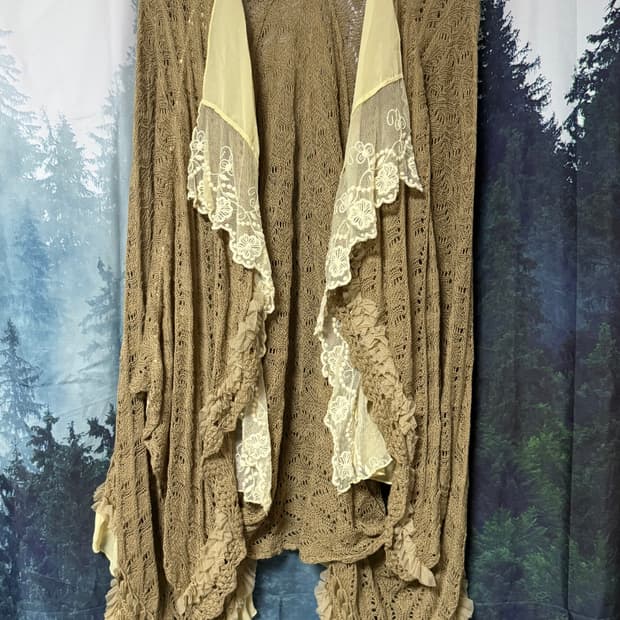 axes femme 엑시즈팜 롱 프릴 니트 가디건 모리 일본빈티지