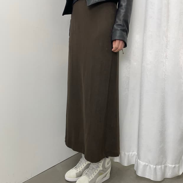 MaxMara Weekend 브라운 맥시 스커트