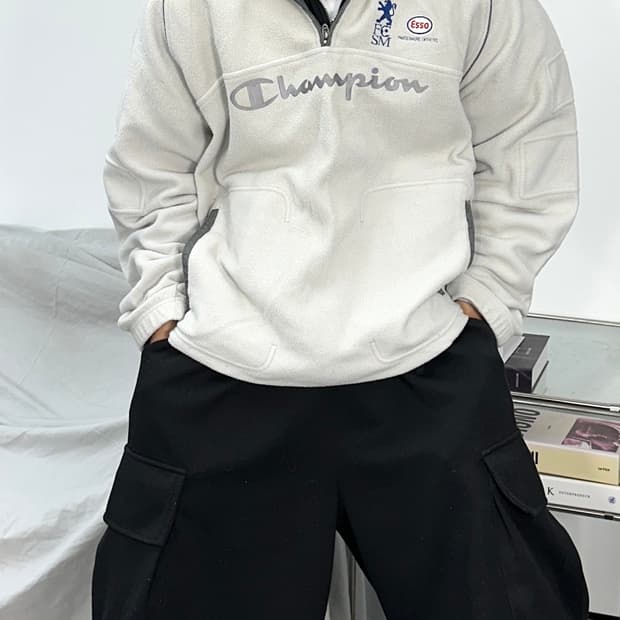 챔피온 빅로고 플리스 아노락 XL