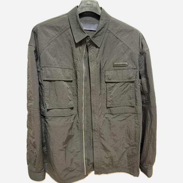 준지 (Juun.J)가죽 와펜 나일론 집업 셔츠자켓