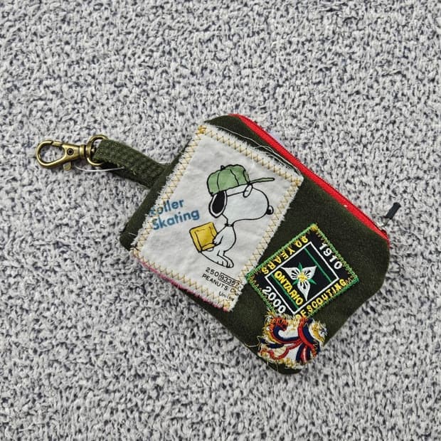 핸드메이드 리워크 커스텀 패치드 키링 월렛 ( 13X10 )/ 10732