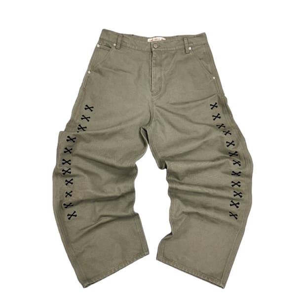 아오이로 더 데스 오프 크롬 워크 팬츠 워시드 올리브