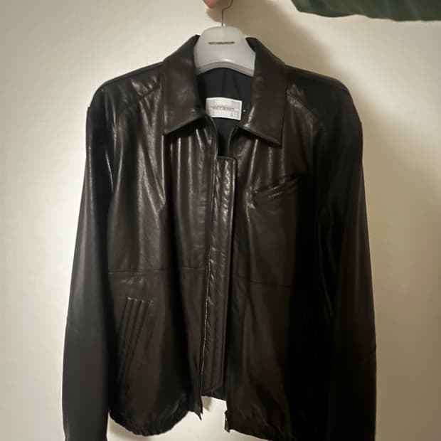 해칭룸 Stitched Volume Leather Jacket Lamb