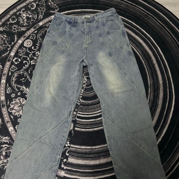 커브드 연청 데님