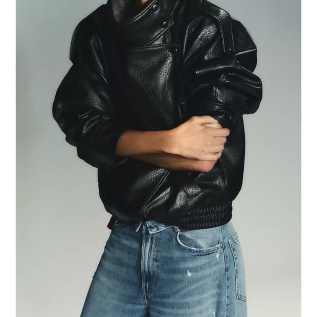 페이크 레더 점퍼